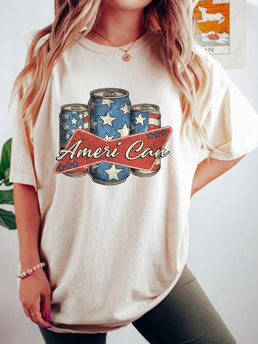 Retro Comfort Ameri Can T-shirt, 4th Of July Shirt